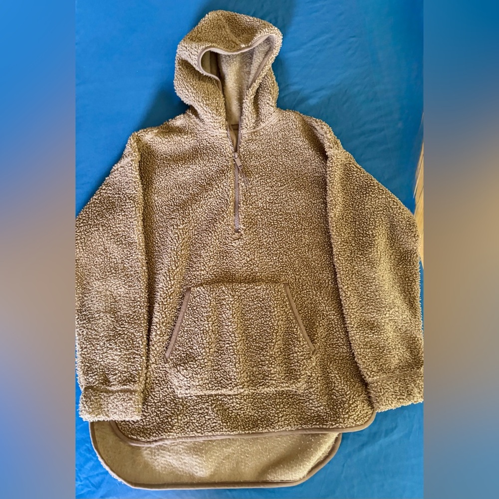 Old Navy Tan Zip Up Sweater with Chunky Knit